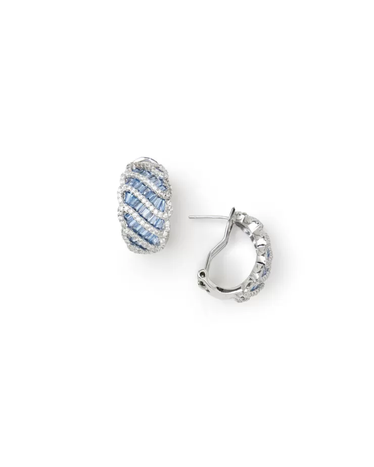 Teri Jon Sapphire Twist Hoops